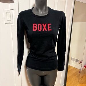 Dolce & Gabbana Black Long Sleeve Top with Red Lettering